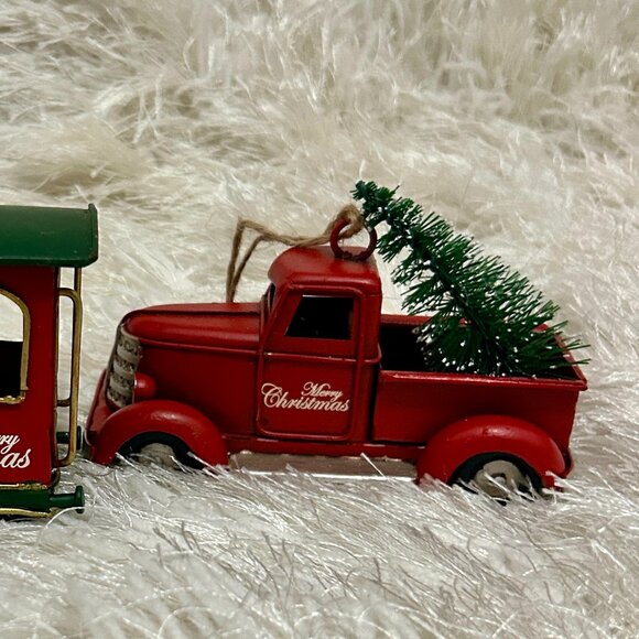 Christmas Vintage Truck and Train Ornament Set (New) - Picture 5 of 6